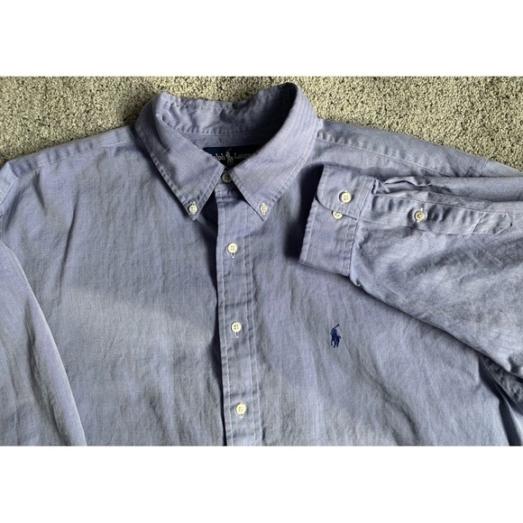Ralph Lauren Other - Ralph Lauren Mens 17.5 32/33 Yarmouth Blue Long Sleeve‎ Herringbone Stripe Shirt